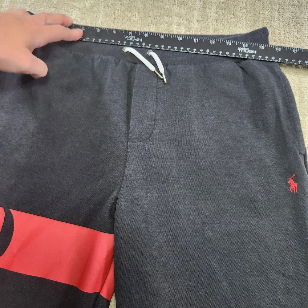 Polo Ralph Lauren Joggers Youth XL Big‎ Kids Sweatpants Spellout Black Red Pony